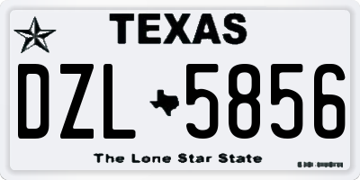 TX license plate DZL5856