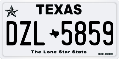 TX license plate DZL5859