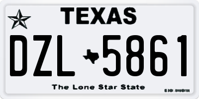 TX license plate DZL5861