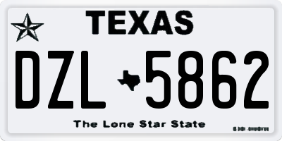 TX license plate DZL5862