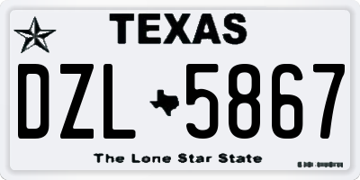 TX license plate DZL5867