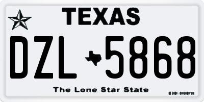 TX license plate DZL5868
