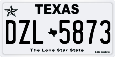 TX license plate DZL5873
