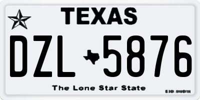 TX license plate DZL5876