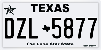 TX license plate DZL5877