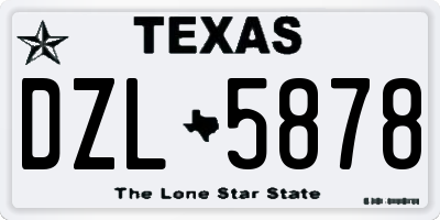 TX license plate DZL5878