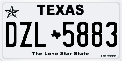 TX license plate DZL5883