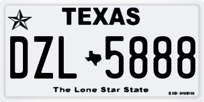 TX license plate DZL5888