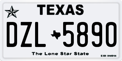 TX license plate DZL5890