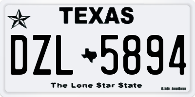 TX license plate DZL5894