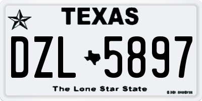 TX license plate DZL5897