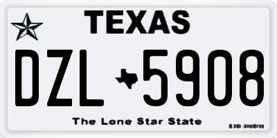 TX license plate DZL5908