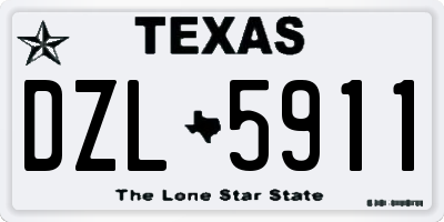 TX license plate DZL5911