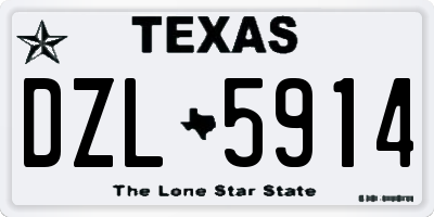 TX license plate DZL5914