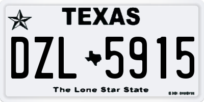 TX license plate DZL5915
