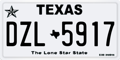 TX license plate DZL5917