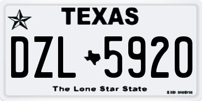 TX license plate DZL5920