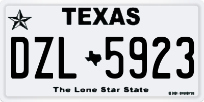 TX license plate DZL5923
