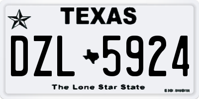 TX license plate DZL5924