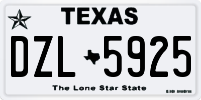 TX license plate DZL5925