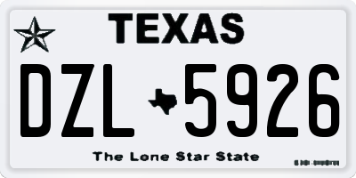 TX license plate DZL5926