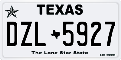 TX license plate DZL5927