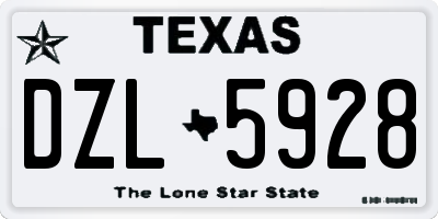 TX license plate DZL5928