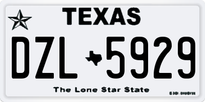 TX license plate DZL5929