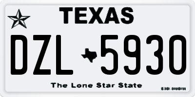 TX license plate DZL5930