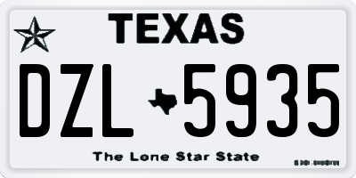 TX license plate DZL5935