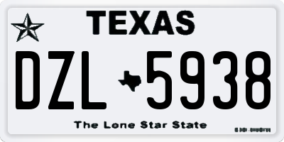 TX license plate DZL5938