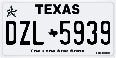 TX license plate DZL5939