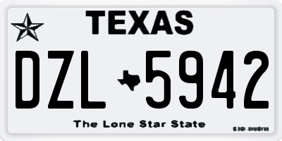 TX license plate DZL5942