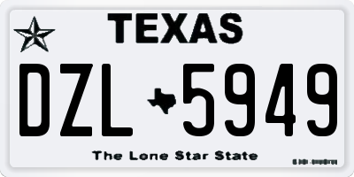 TX license plate DZL5949