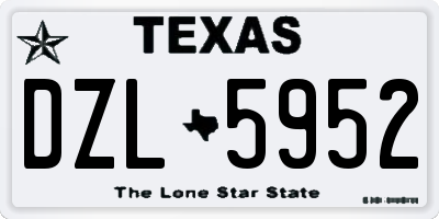 TX license plate DZL5952
