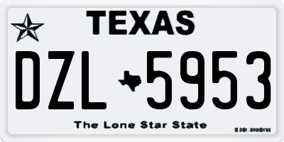 TX license plate DZL5953