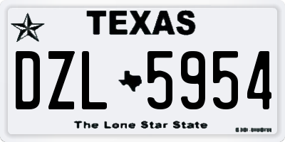 TX license plate DZL5954