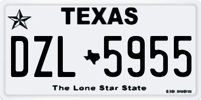 TX license plate DZL5955