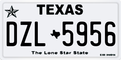 TX license plate DZL5956
