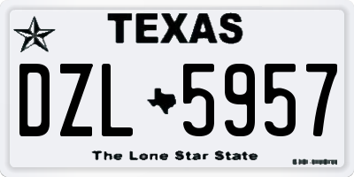 TX license plate DZL5957