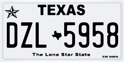 TX license plate DZL5958