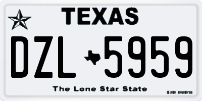 TX license plate DZL5959