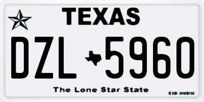TX license plate DZL5960