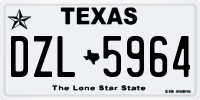 TX license plate DZL5964