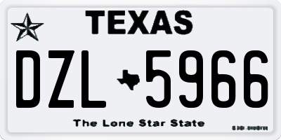 TX license plate DZL5966