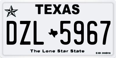 TX license plate DZL5967