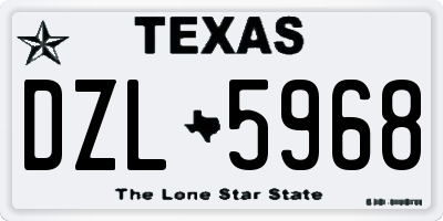 TX license plate DZL5968