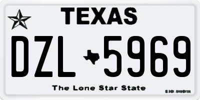 TX license plate DZL5969