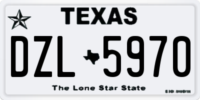 TX license plate DZL5970