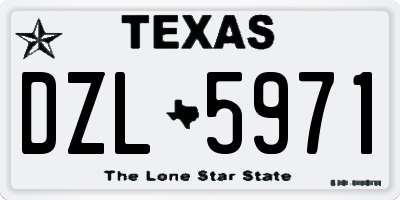 TX license plate DZL5971